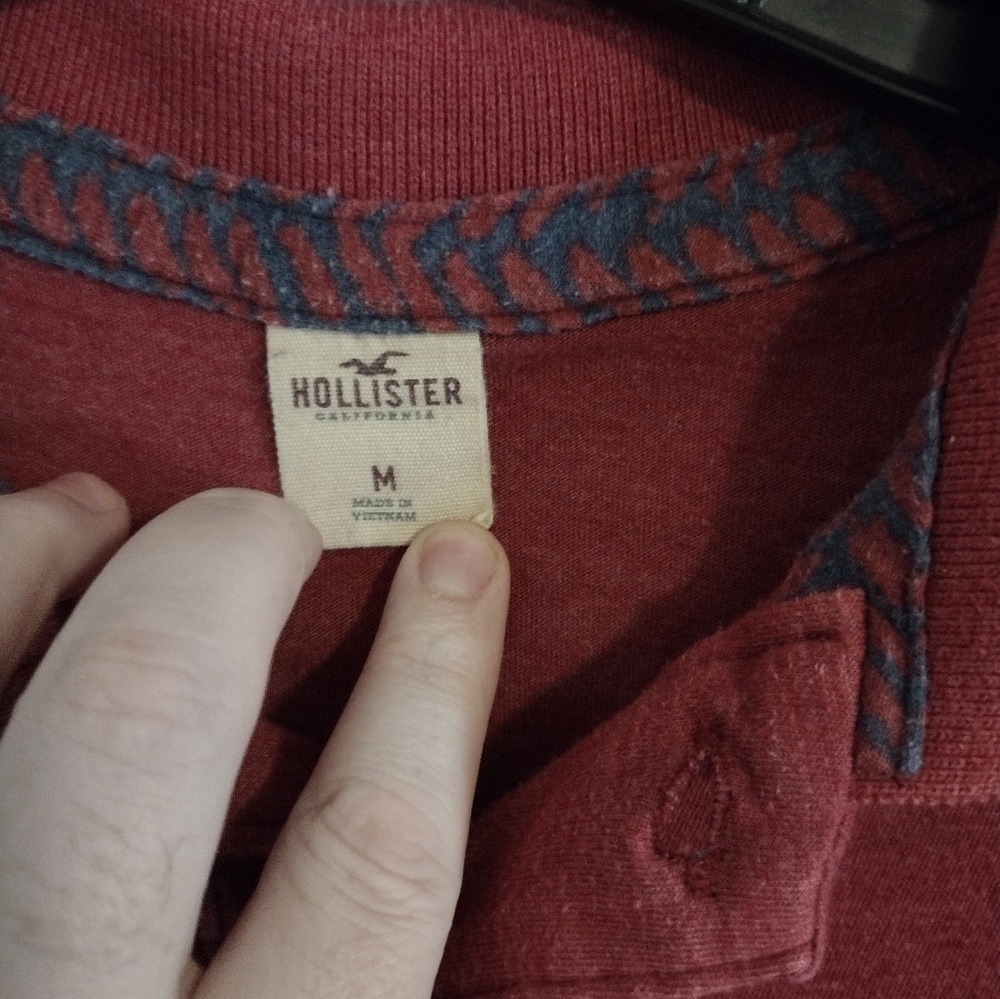 𝅺hollister Polo Shirt Size Medium Color Red - Picture 4 of 5